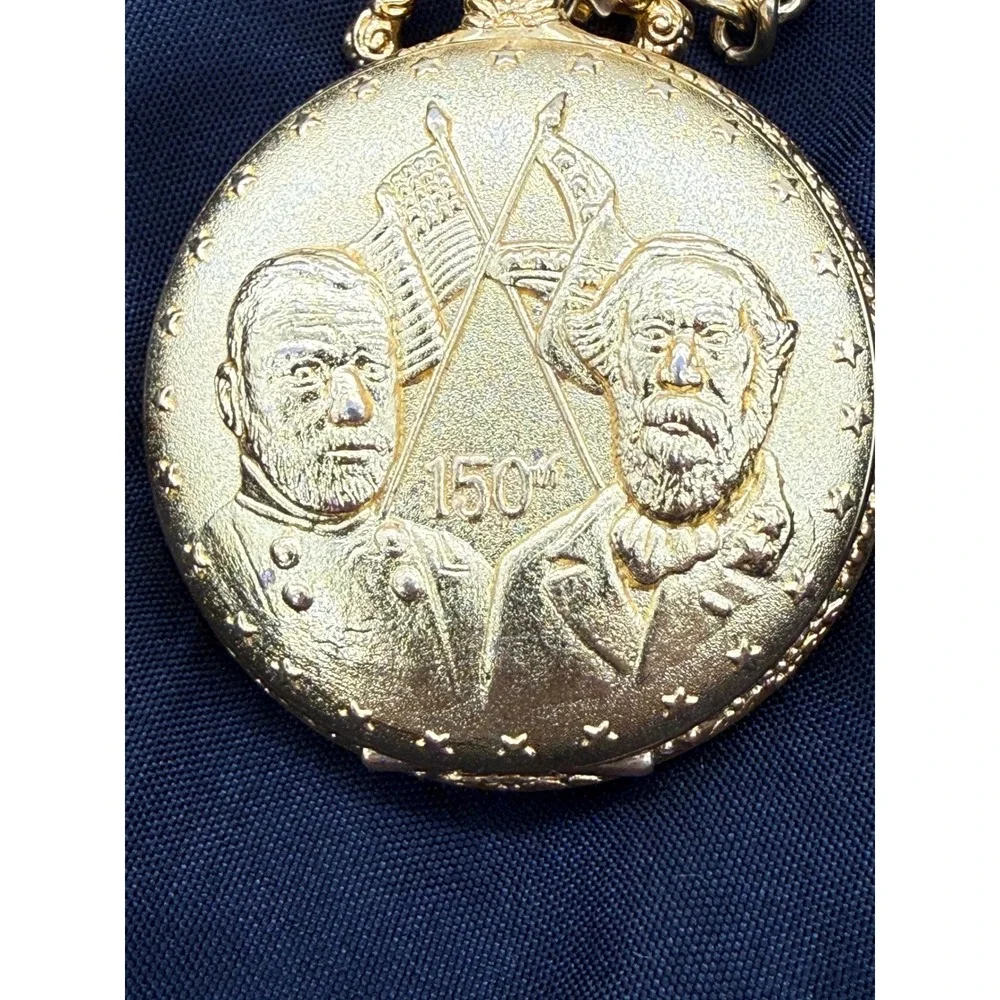 Vintage American Civil War Sesquicentennial Pocket Watch 150th Case Flag Gift